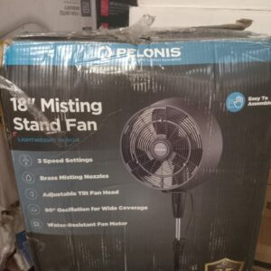 Pelonis 18″ Misting Stand Fan Black