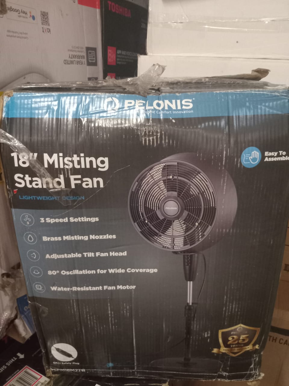 Pelonis 18" Misting Stand Fan Black – Image 2